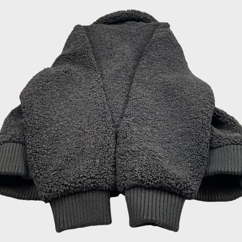 Banana Republic Full Zip Sherpa Bomber Jacket in Black Women's Size XL - Picture 13 of 14